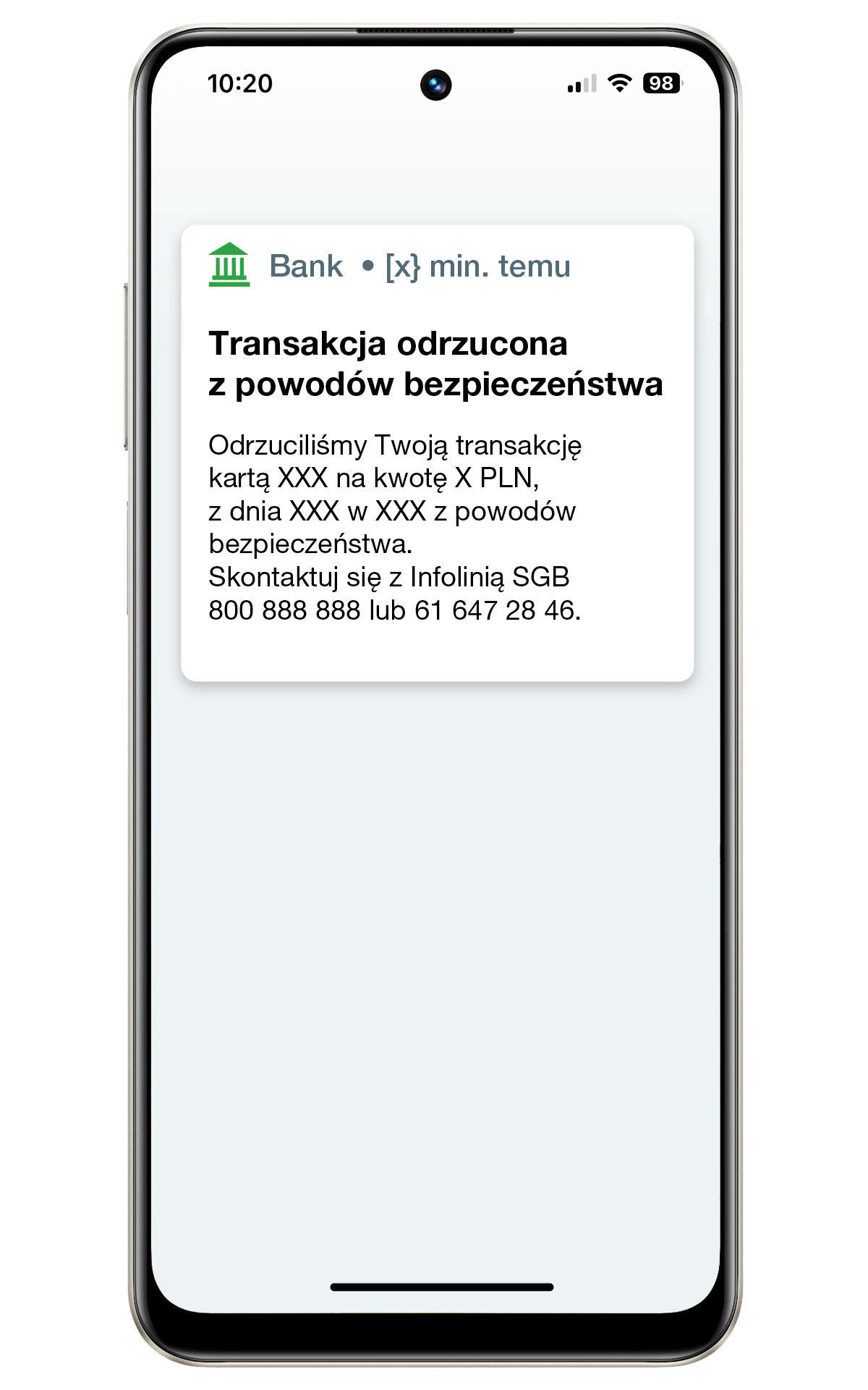Otrzymasz od nas wiadomość SMS: Image