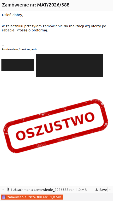 Prowadzisz firmę? Uważaj, cyberprzestępcy podszywają się pod potencjalnych klientów!
